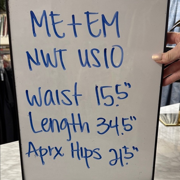 ME+EM NWT A-Line Multi Tone Blue and Black Denim Midi Skirt Size US10 - Picture 2 of 11